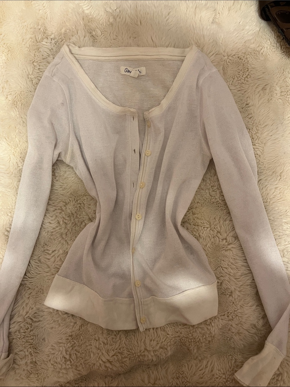 Vintage Aeropostale White Button-up Cardigan